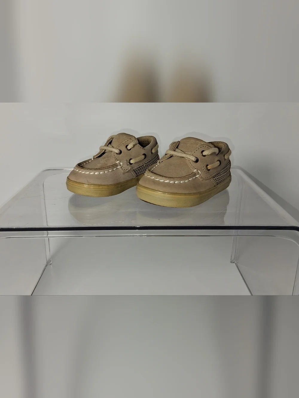 Sperry Top Sider Girls 1M Toddler Intrepid Crib Oat Linen Lace Up Boat Shoes